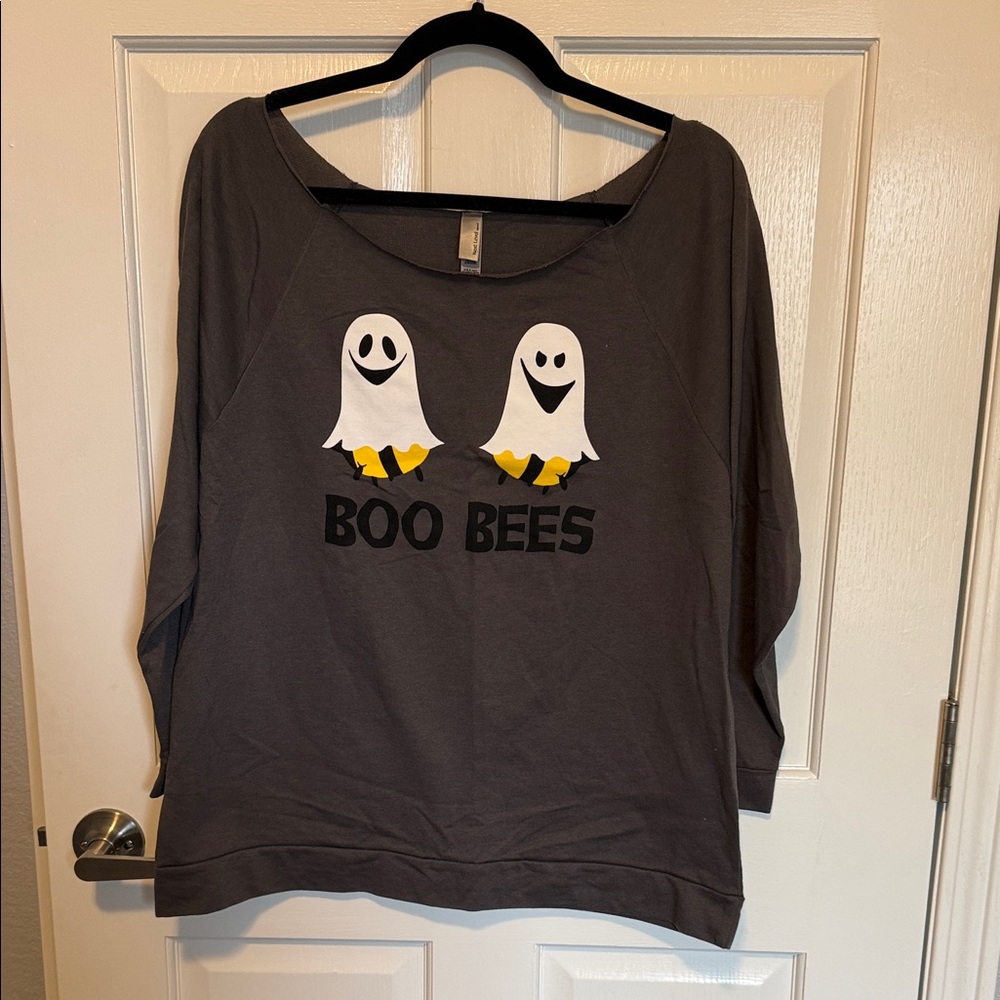 Next Level Apparel Gray Off-the-Shoulder Sweater